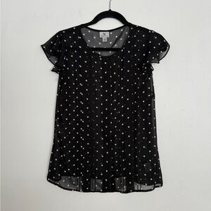 Worthington Black and White Polka Dot Blouse